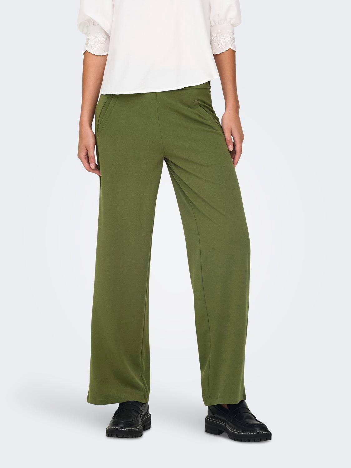 JDYLOUISVILLE Hohe Taille Weiter Beinschnitt Hose mit weitem Beinschnitt Winter Moss