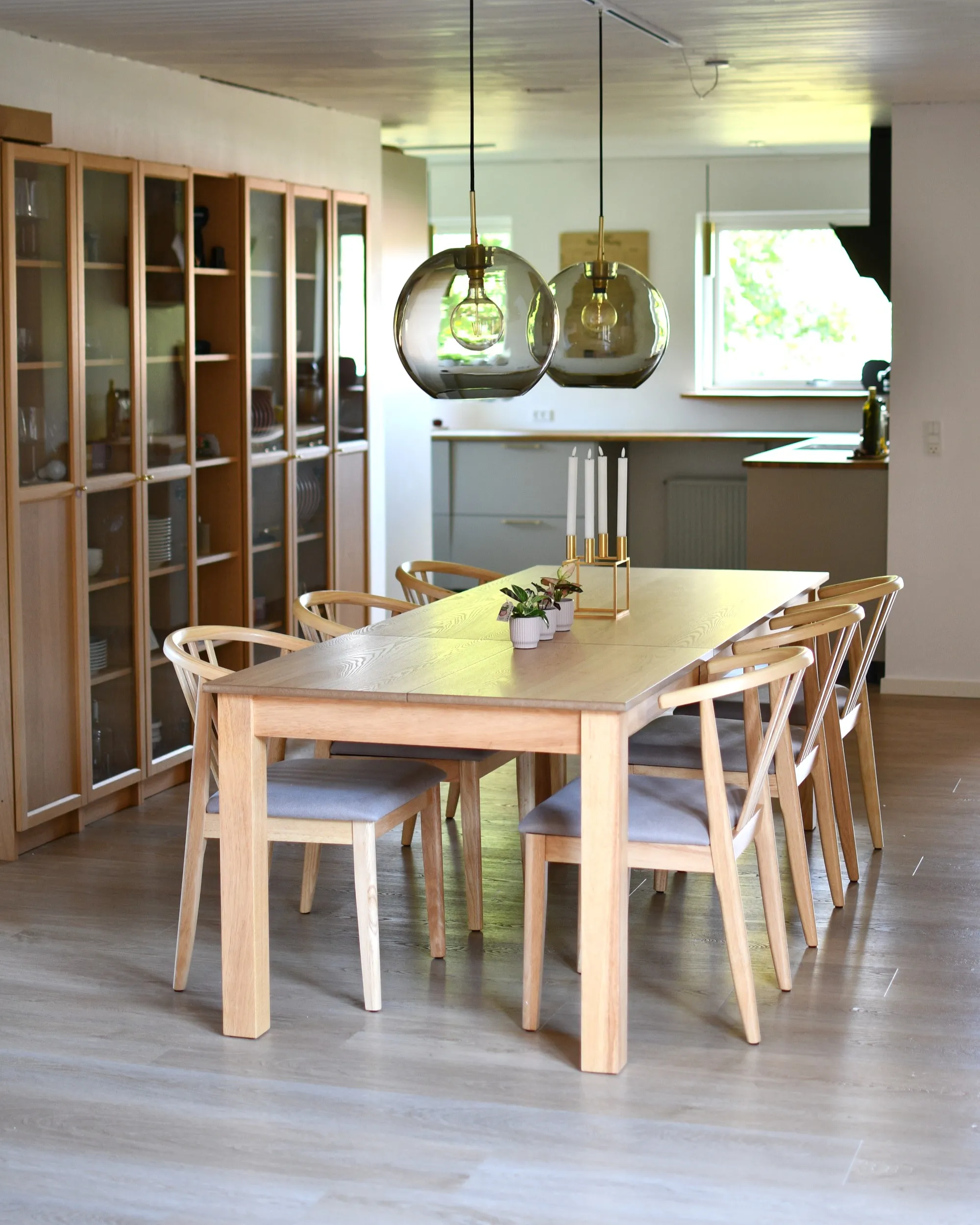 Set van 2 eetkamerstoelen CRAIG Hout Lichtbruin/taupe