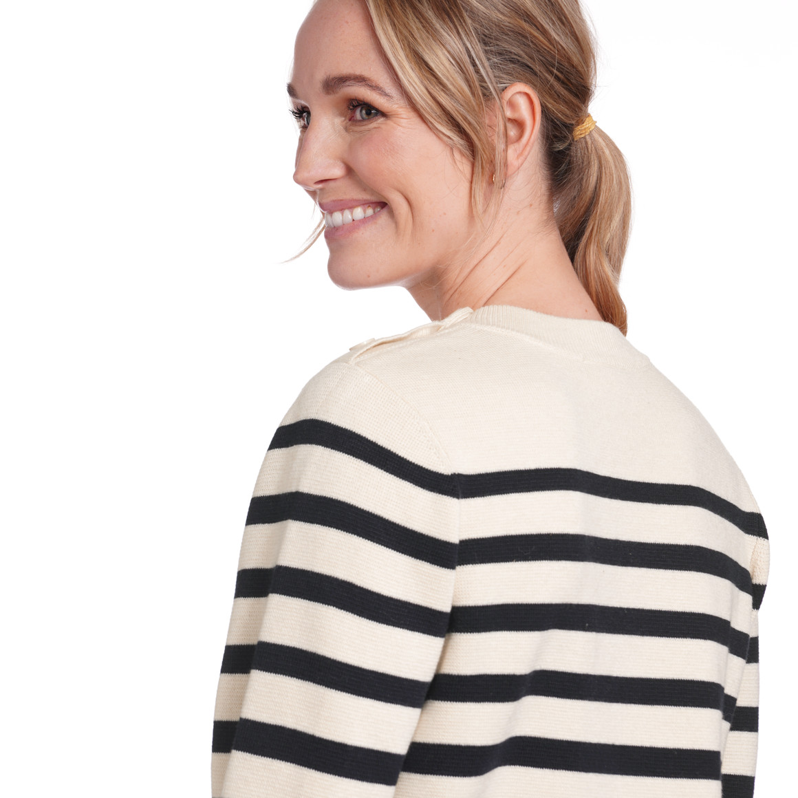 Gina Benotti Damen Strickpullover im Streifen-Look dunkelblau / beige