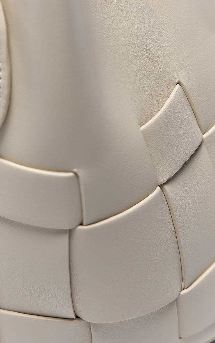 Crème Sac Bandoulière En Synthétiquecuir Souple Avec Détail Tressé