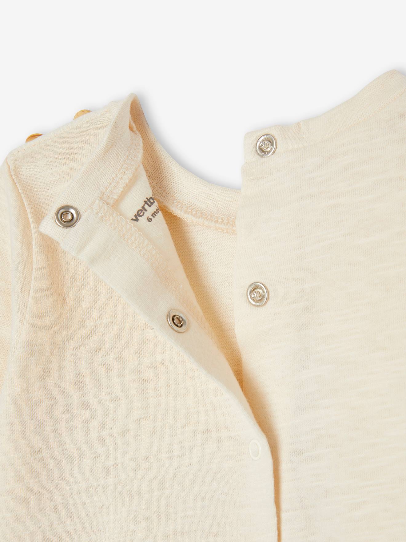 Camiseta infantil em mistura de algodão cru