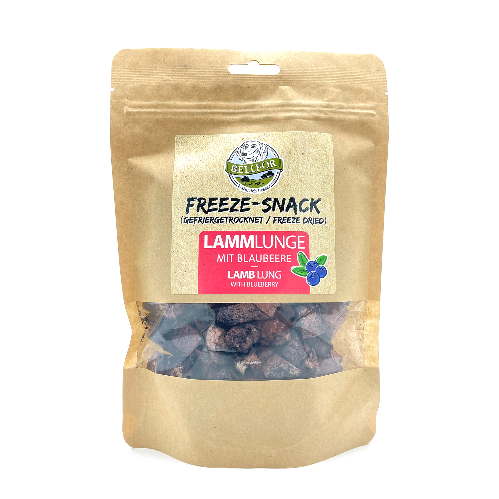 Freeze-snack pour chiens - poumon d’agneau avec myrtilles (lyophilisé) - 50g