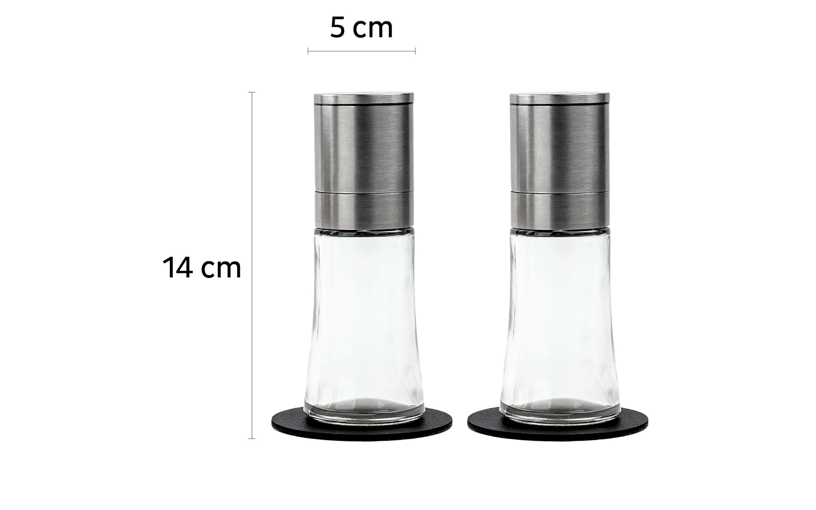 Silwy Magnet-Gewürzmühlen-Set (1x Pfeffermühle + 1x Salzmühle + 2x Metall-Gel-Pads)