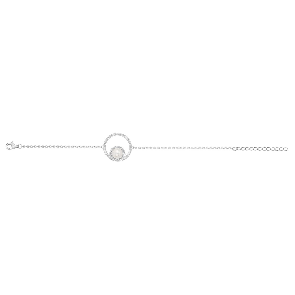 Bracelet en Argent avec perle d'eau douce blanc
