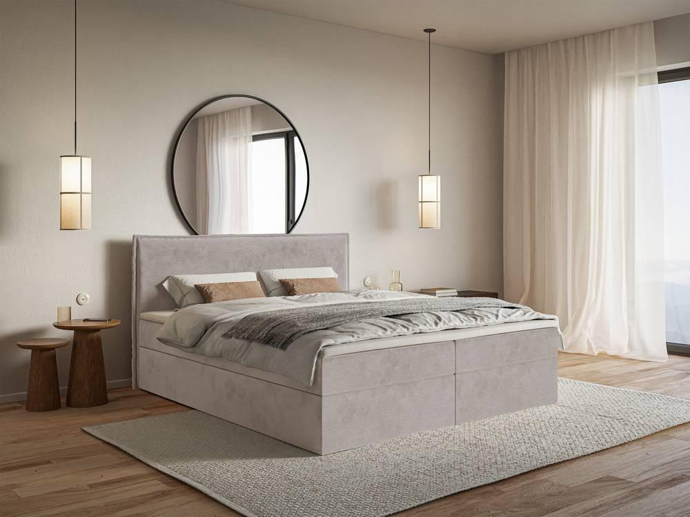 NADUVI Collection Boxspring Esmay velvet met opbergvak+topper 180x200