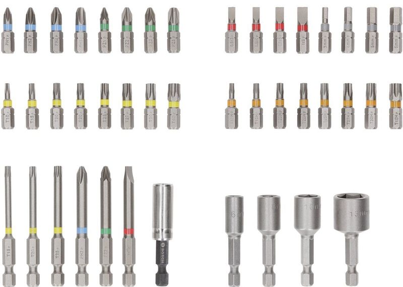 Bosch Professional - Extra Hard - Schroefbitset - 43-delig - Kleurgecodeerd - Robuuste Cassette