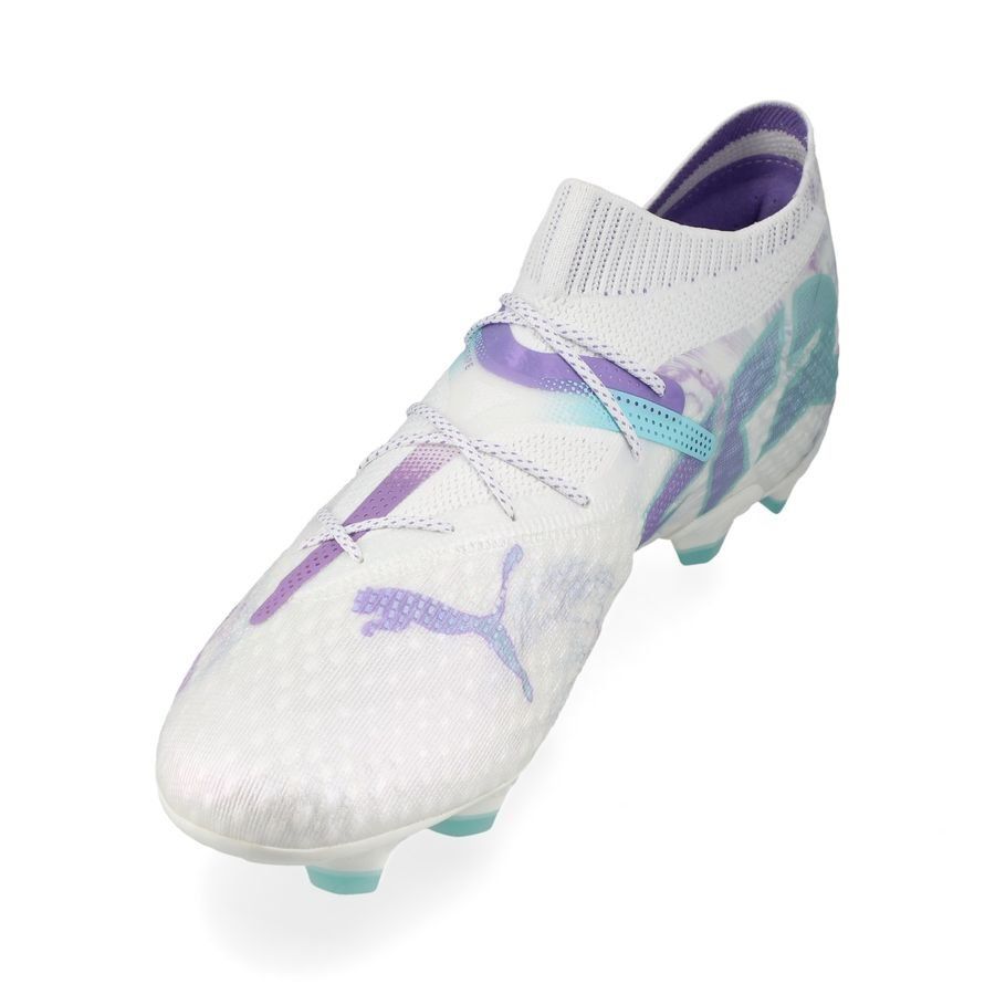 PUMA Future 7 Ultimate FG/AG Brilliance - Blanc/Noir/Spring Lavender Femme ÉDITION LIMITÉE