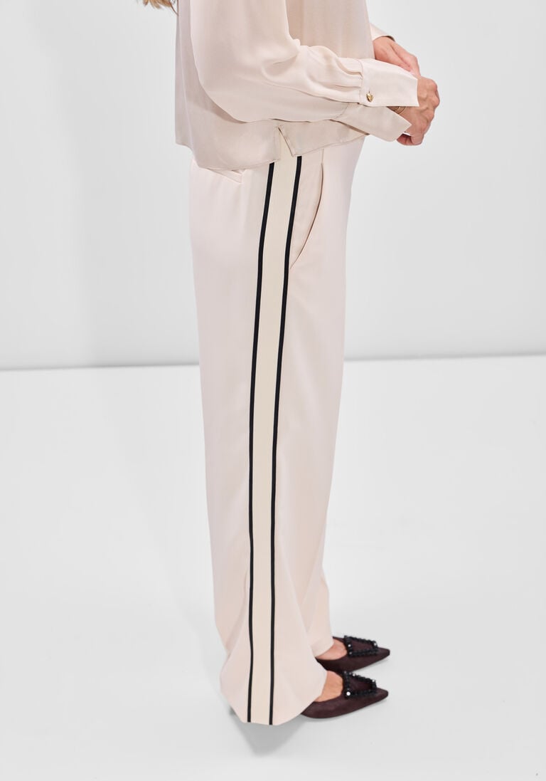 creme dante6 wijde broek hush taped tailored pants
