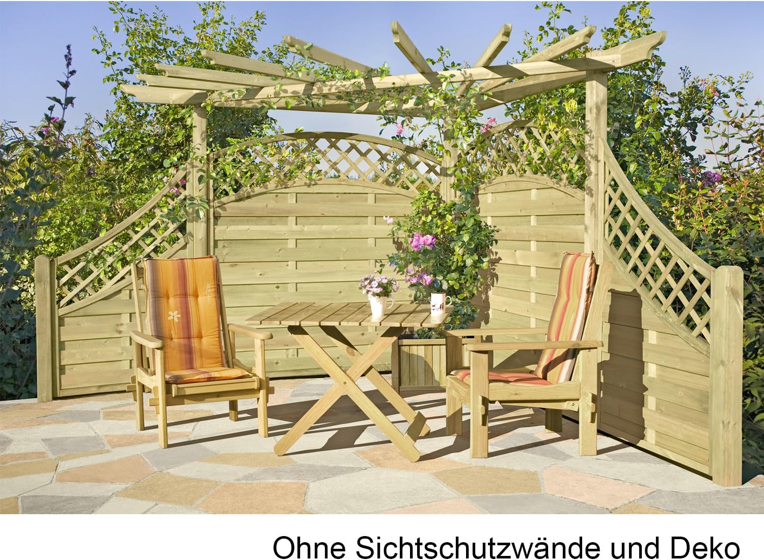 Eckpergola 240 x 240 x 220 cm Pergola aus Holz für Terrasse Gartenecke von Gartenpirat