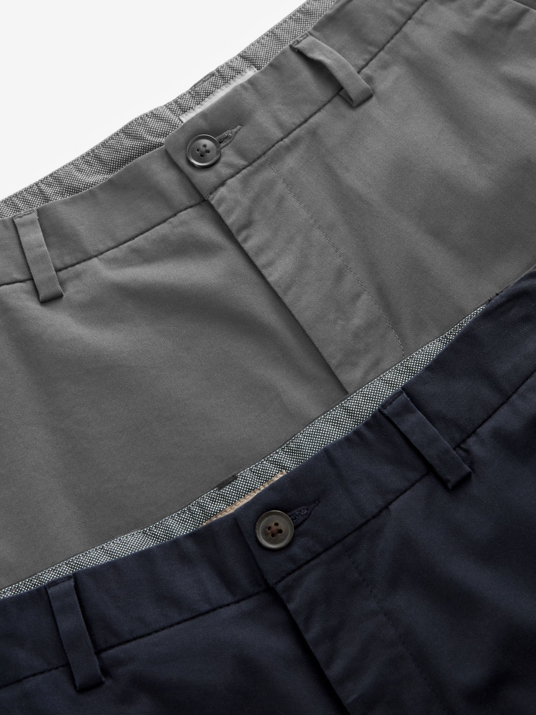 Marineblauw/antraciet - Straight fit - Set van 2 chinoshorts met stretch