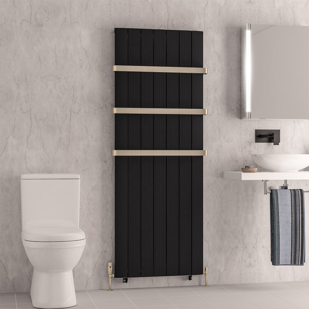 Eastbrook Trent paneelradiator 66x180cm 1779W zwart mat