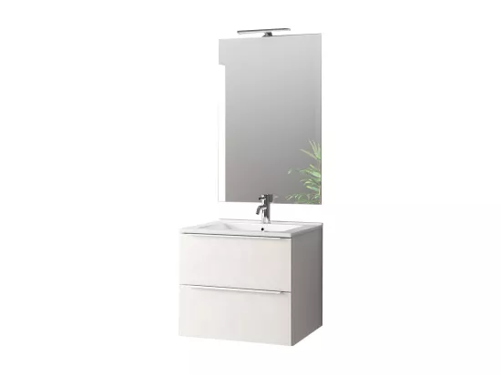 Ensemble de salle de bain 4 pièces LARISSA blanc brillant