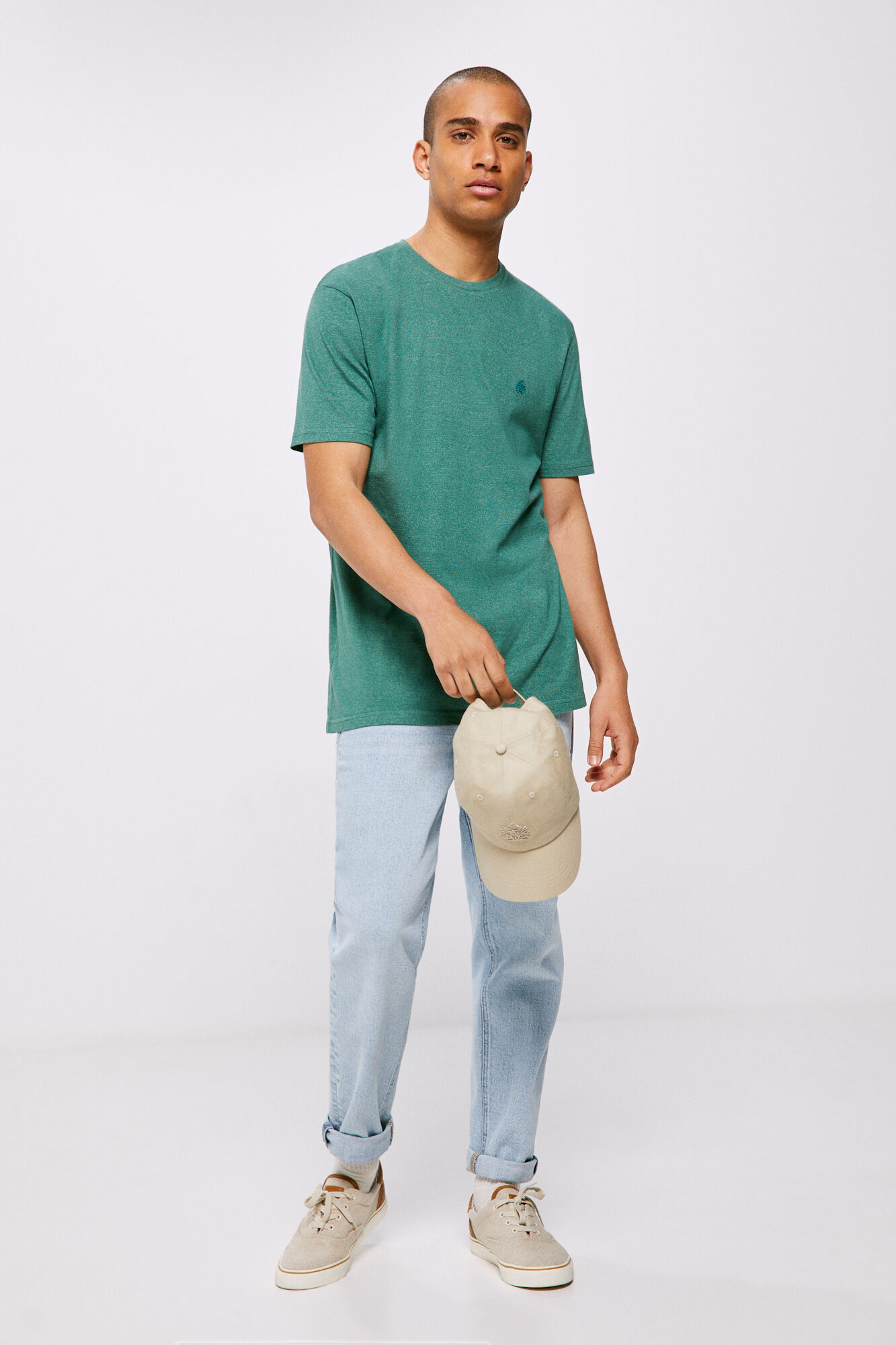 Camiseta lisa de imitação - verde