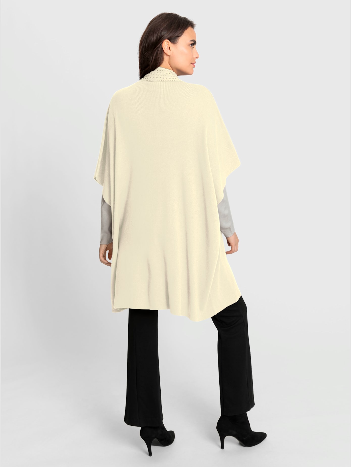 Veste longue en tricot 18% laine