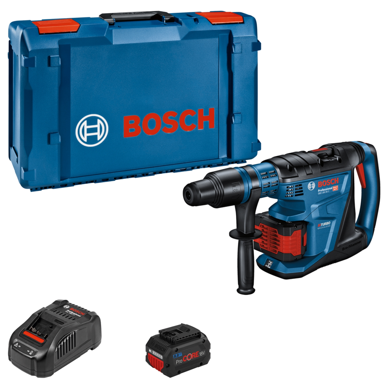 Bosch GBH 18V-40 C 18V Li-ion Accu boorhamer set (2x 8.0Ah) in XL-Boxx - 9J - 40mm