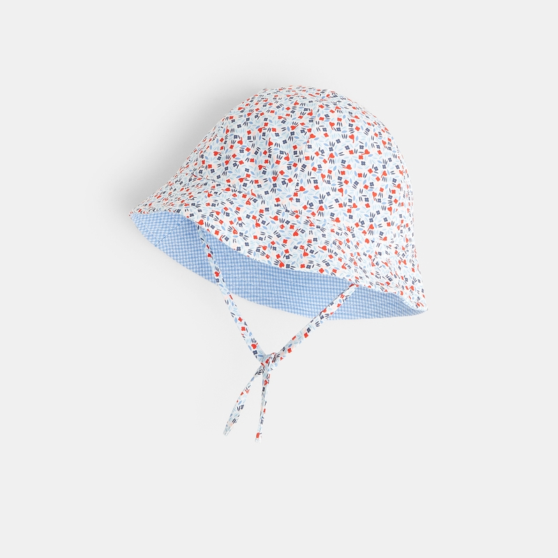 Bob cloche réversible anti UV rouge bébé fille
