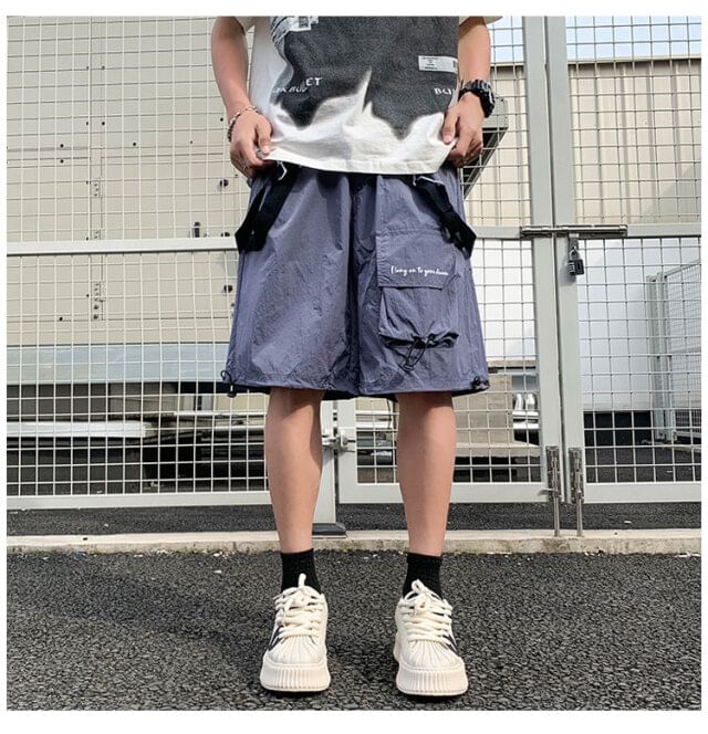 emeisa - Effen cargoshort met middelhoge taille