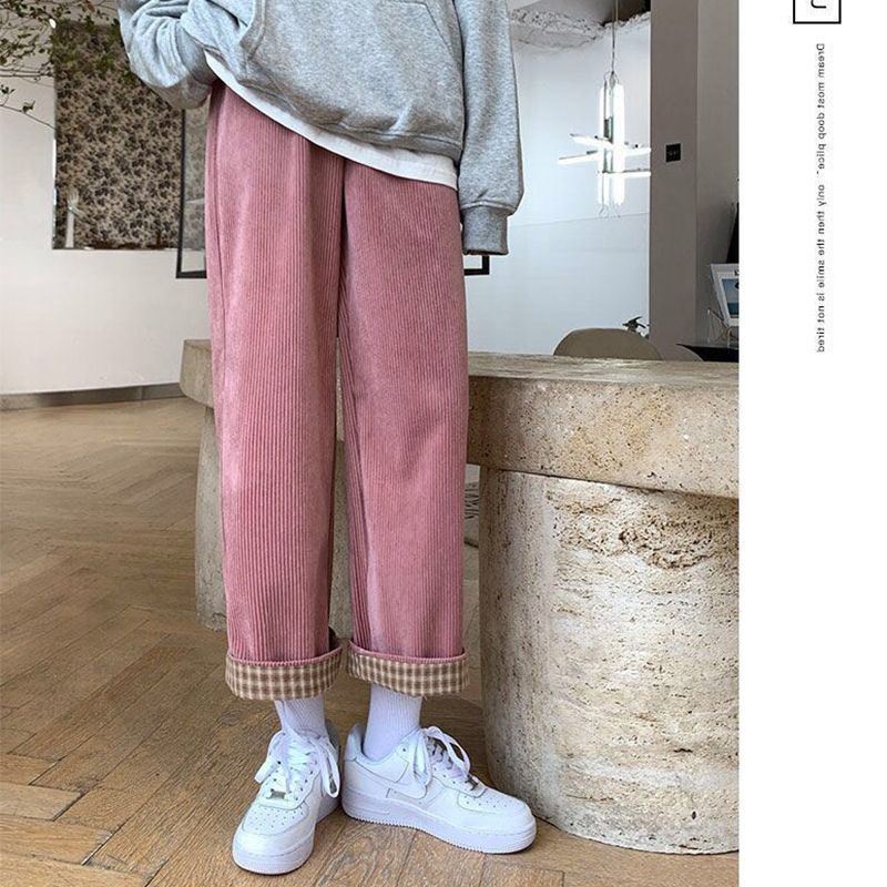 Everose - Corduroy broek met rechte pijpen