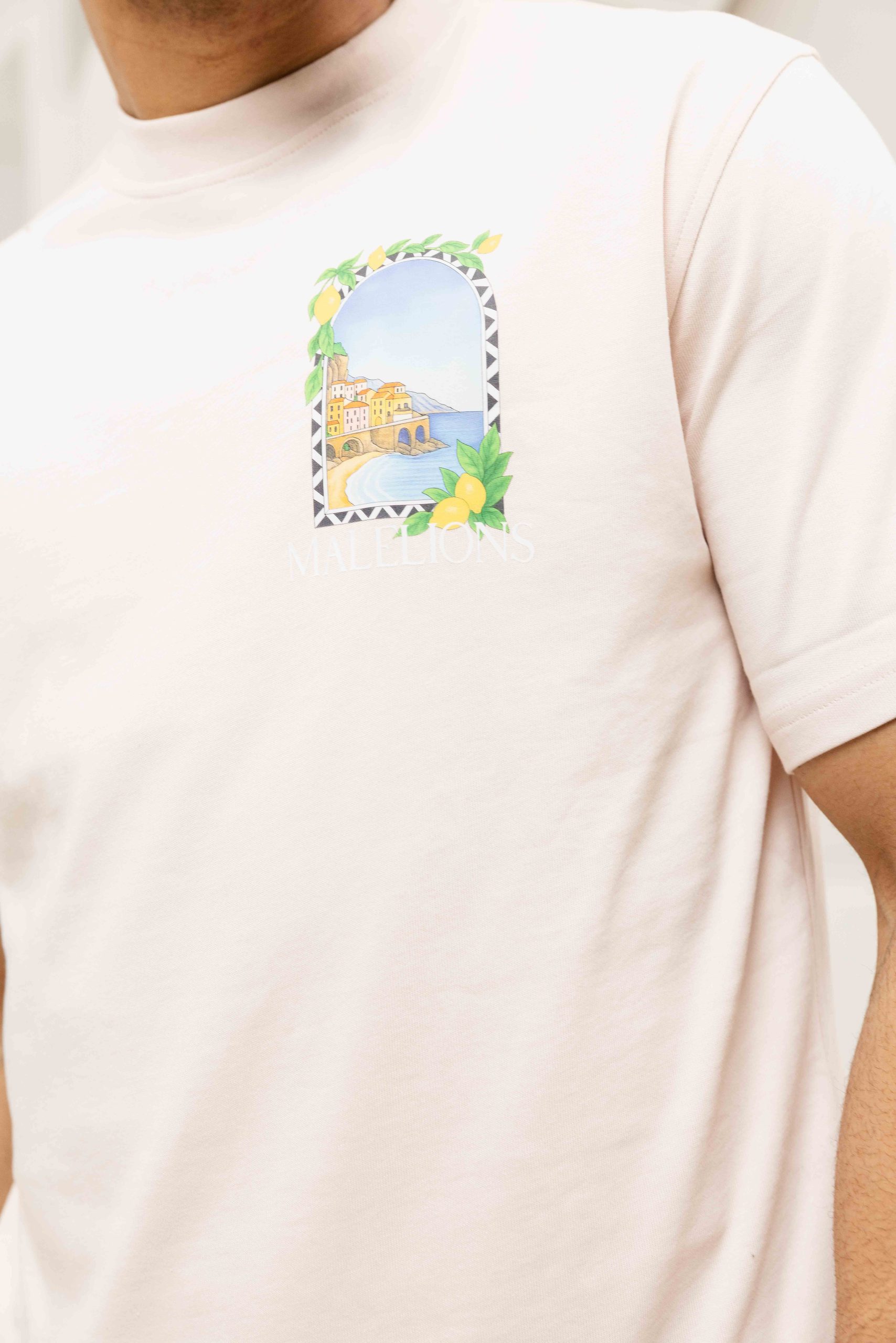 Malelions Amalfi Window T-Shirt Heren Lichtroze