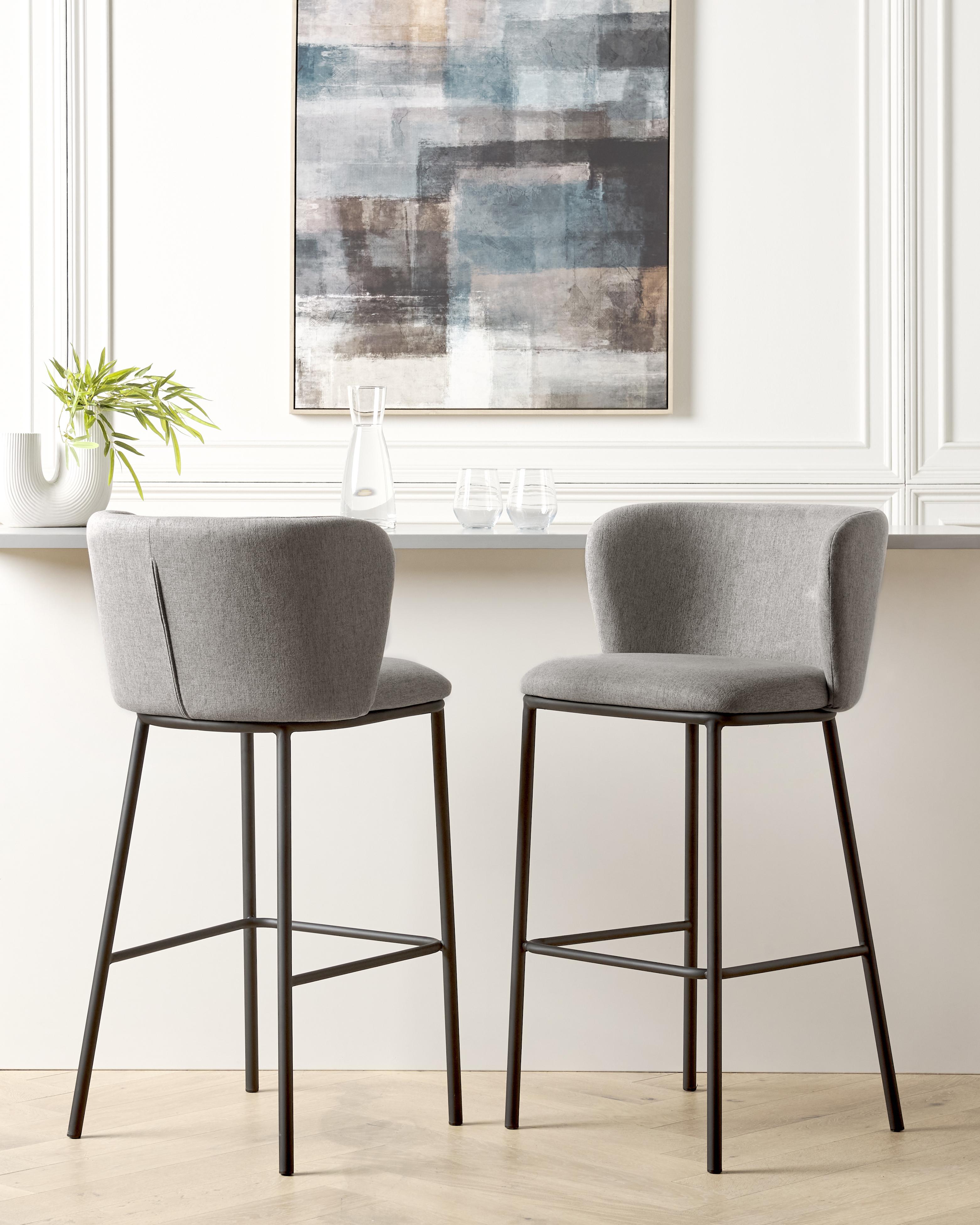 Set van 2 barstoelen MINA Grijs