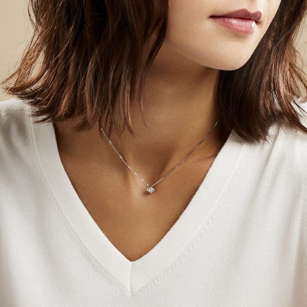 Collier Giulya Argent Blanc Oxyde De Zirconium