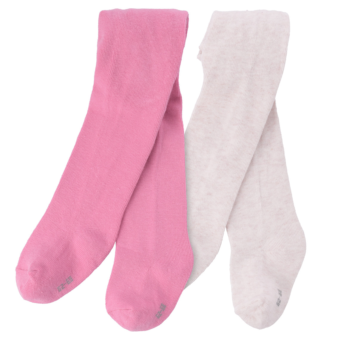 Topomini 2 Baby Strumpfhosen im Basic-Look pink / cremeweiss