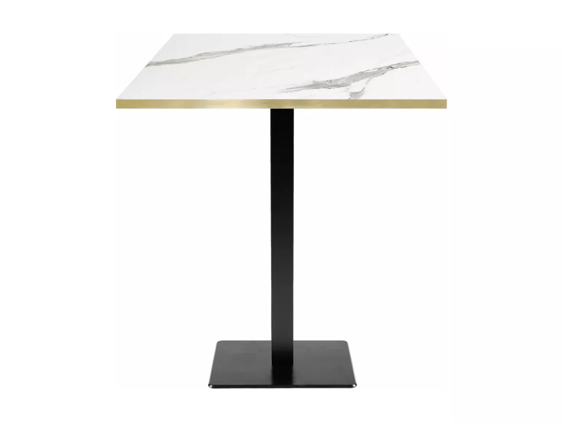 Mange-debout 70 x 70 cm - modèle Milan marbre blanc chants laiton