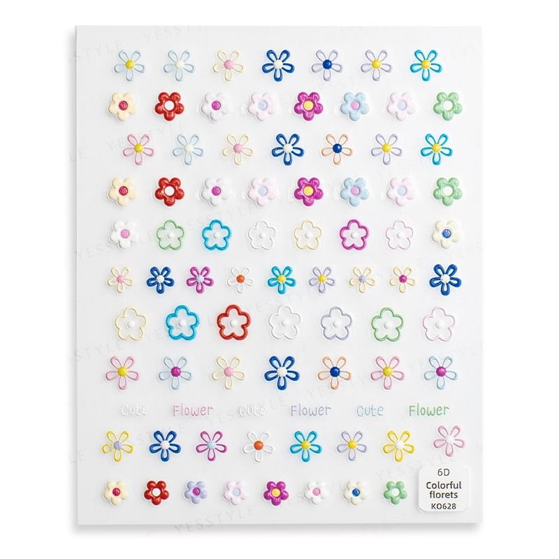 MEKO - Reliëf Nagelstickers Kleine Bloem