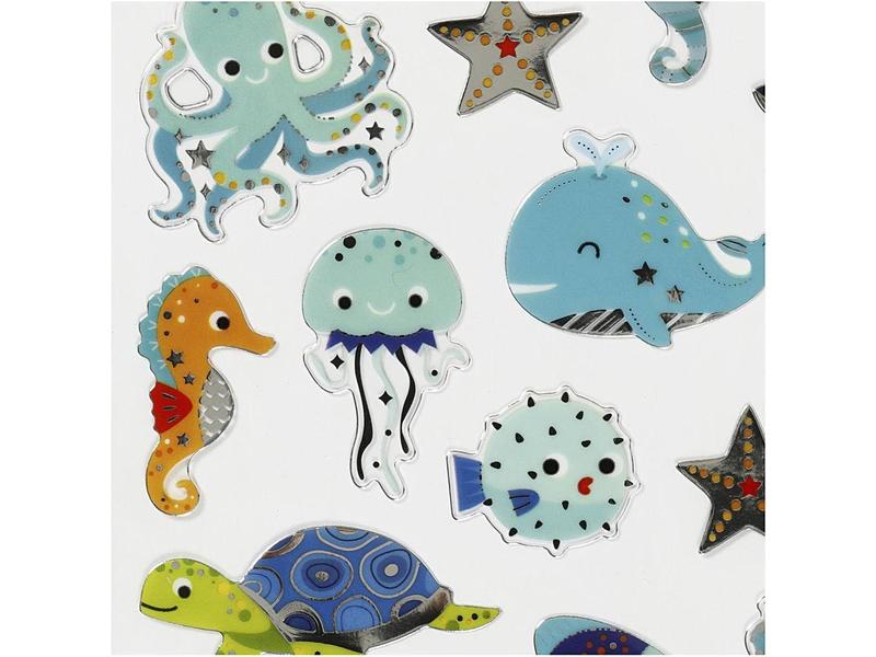 Creativ Company Motivsticker Meerestiere 1 Blatt, Mehrfarbi Sticker