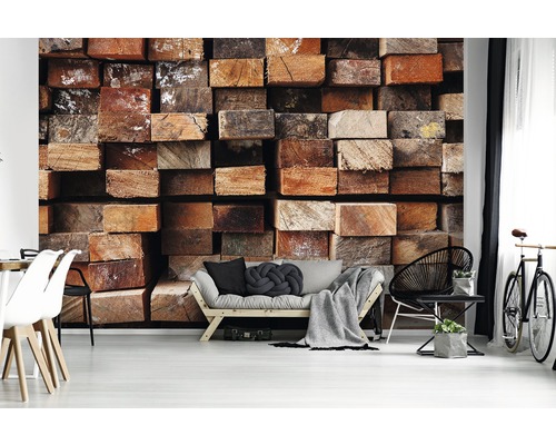 Vliesbehang 13043V4 Hout 3D 2-delige set 254 x 184 cm