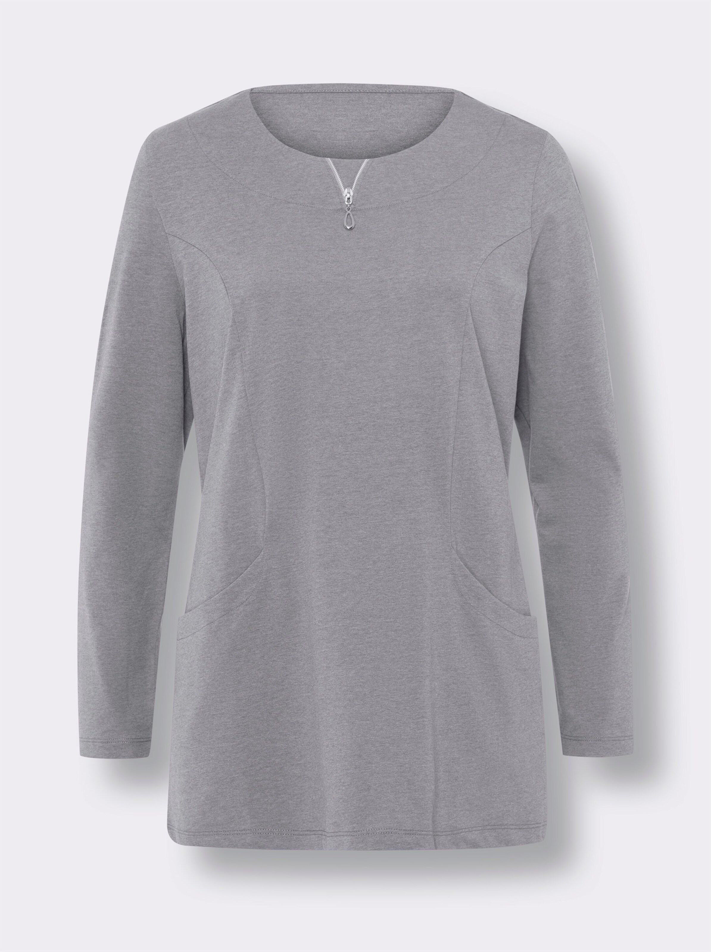 Longshirt im Mix aus Baumwolle und Viskose