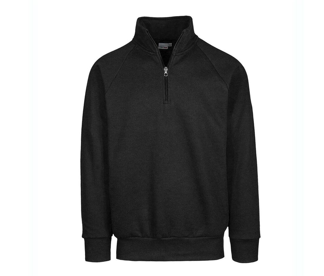 VESTI IT503 - Pull Zippé à Col Montant en Coton Mélangé