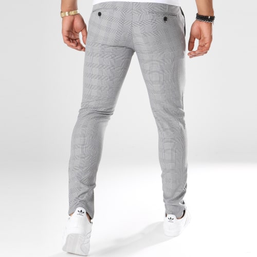 Pantalon Super Slim Fit A Carreaux 28001 Gris