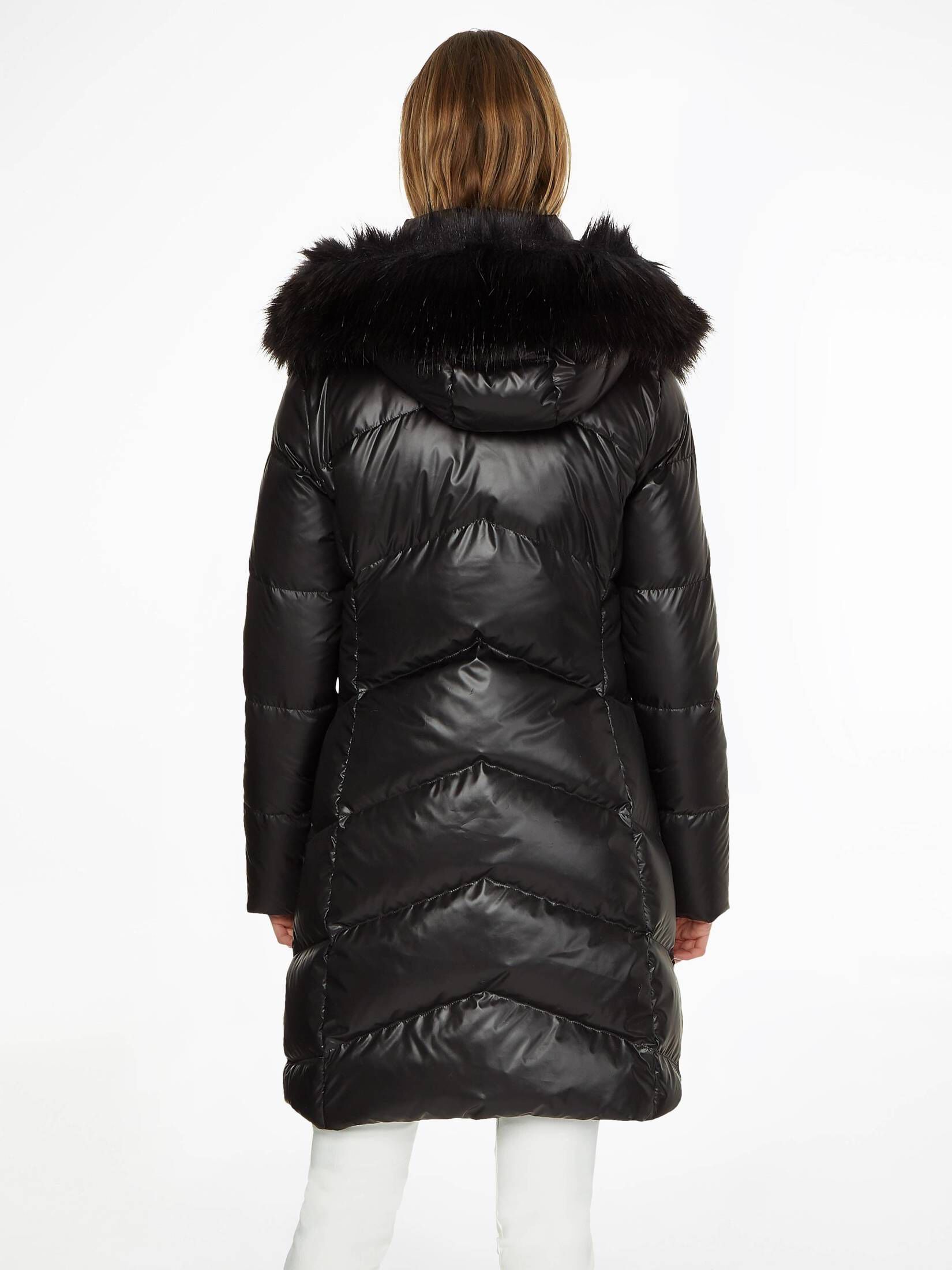 CALVIN KLEIN| Damen Daunenmantel mit Kapuze ESSENTIAL REAL DOWN COAT