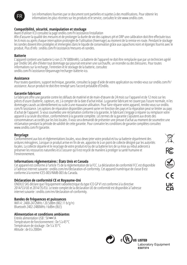 ICO Spa V2 Chlorine Bromine – Angeschlossener Wasseranalysator für mit Chlor oder Brom behandelte Spas – Misst einmal pro Stunde pH, ORP und Wassertemperatur – Empfehlungen auf dem Smartphone