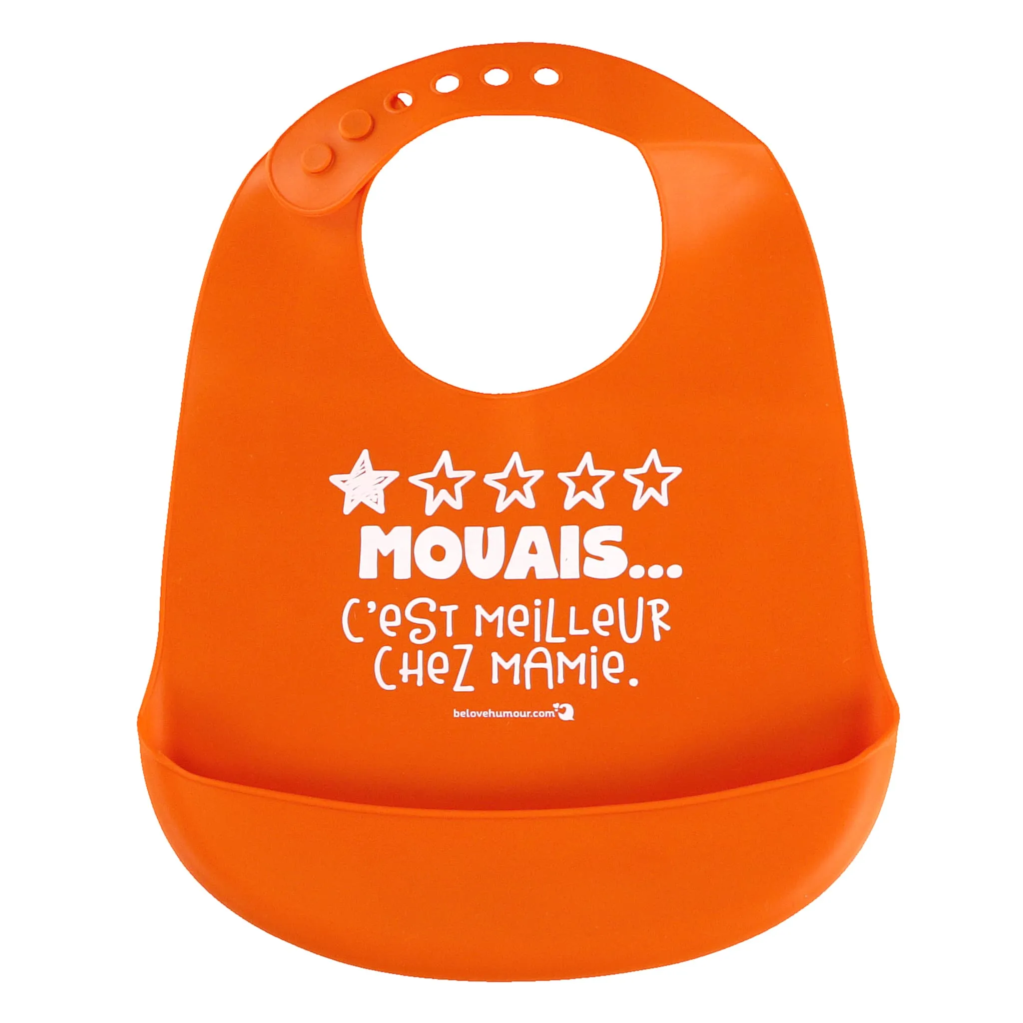 Bedaine Love Bavoir Silicone Orange Mamie
