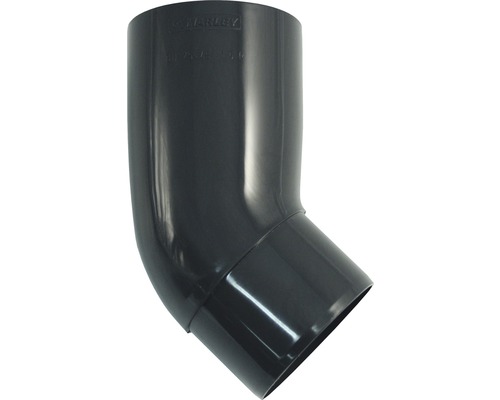 Marley ronde kunststof afvoerbocht, 45 graden, antracietgrijs RAL 7016, nominale breedte 105 mm