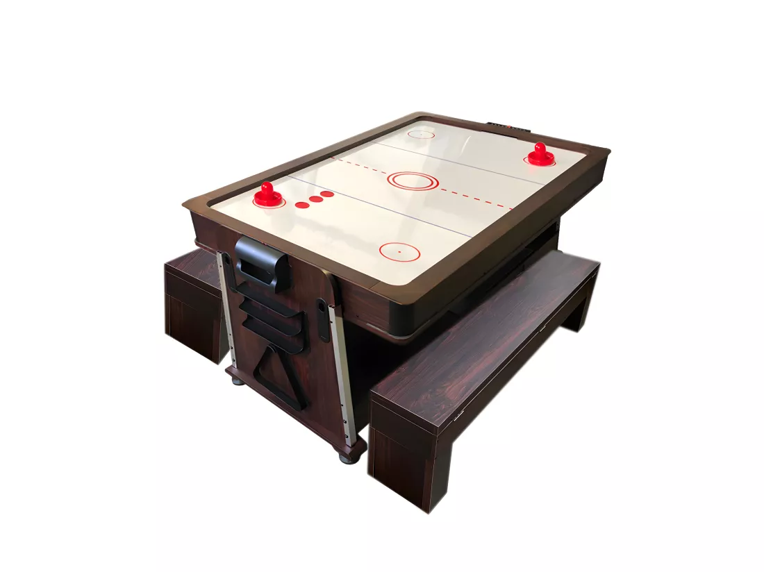 Table de Billard 7 pieds Multi-jeux bleu Air Hockey + Table de Tennis – Stark avec Bancs