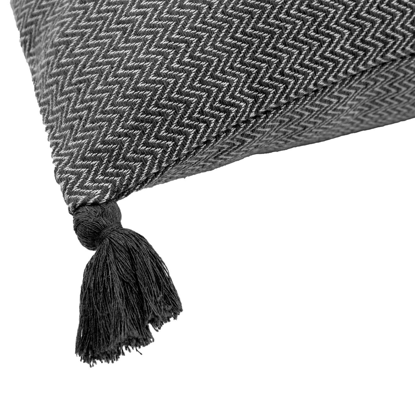 Febronie Housse de coussin Stockholm noire - 60x40 cm