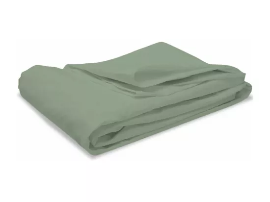 Drap housse uni 100% Percale de coton - Sauge - 180x200cm