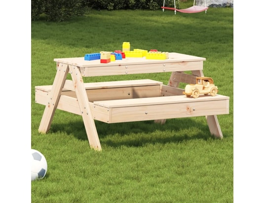 VIDAXL - Table avec banc Table de pique-nique pour enfants 88x97x52cm bois massif de...