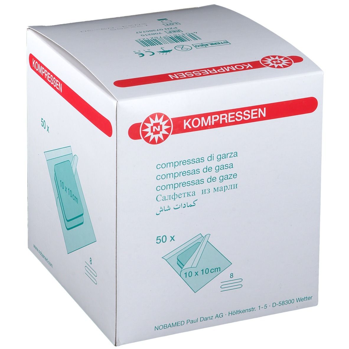 Mullkompressen steril 8-fach 10 x 10 cm