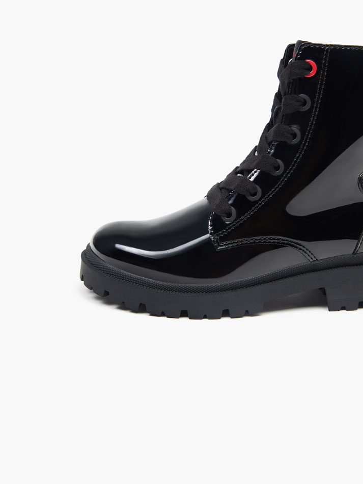 Bota de couro envernizado MICKEY&MINNIE ©DS - Preta