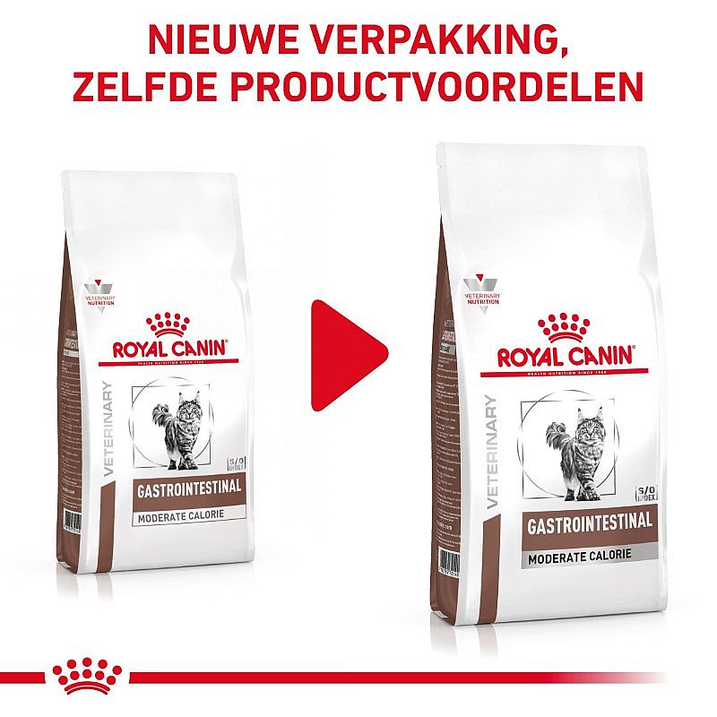 Royal Canin Kat Gastro Intestinal Moderate Calorie Kattenvoer voor ondersteuning van de spijsvertering en een gezond gewicht van volwassen katten