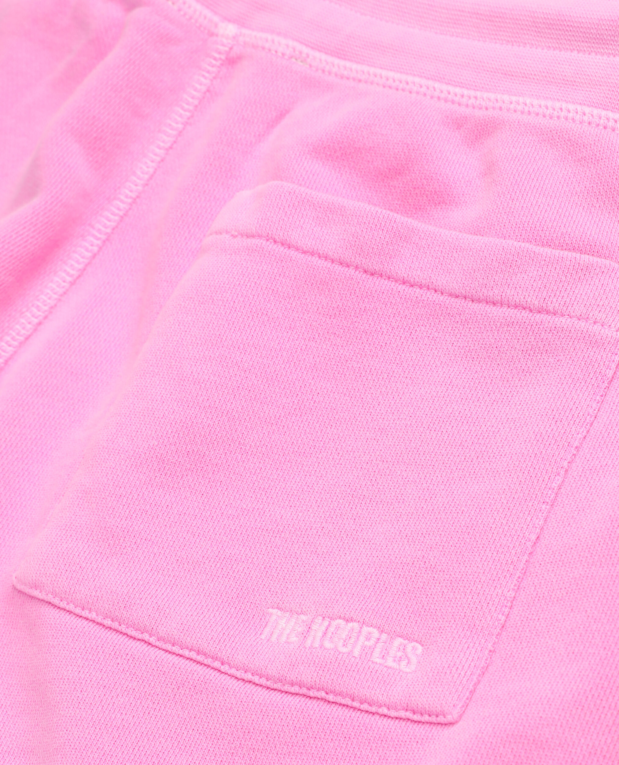 Short rose fluo en molleton avec logo