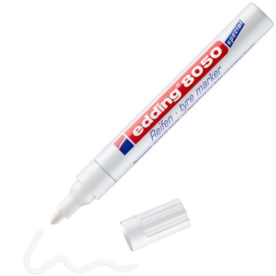 Edding 8050 tyre - Marqueur spécial caoutchouc - blanc
