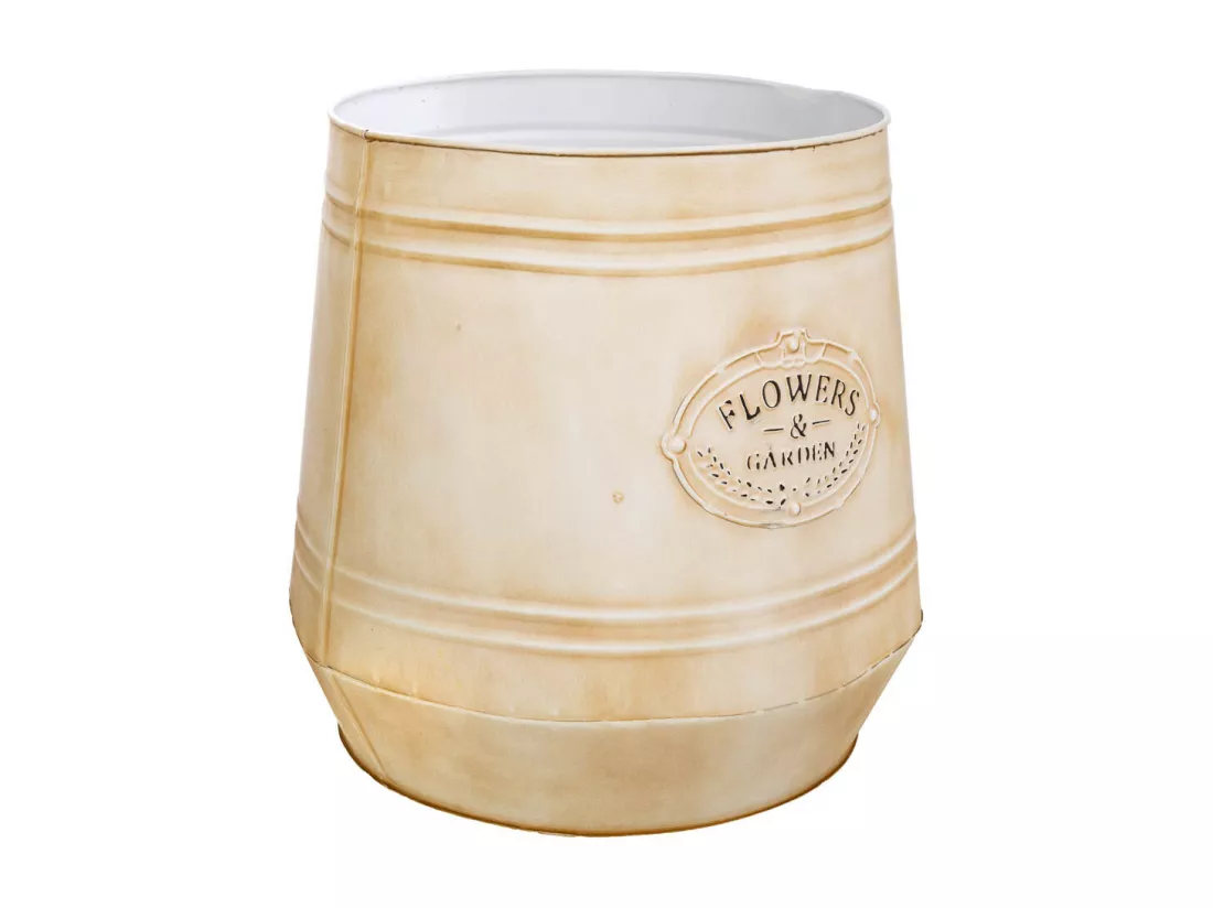 Cache-pot en métal blanc 30xd26x31h t:30