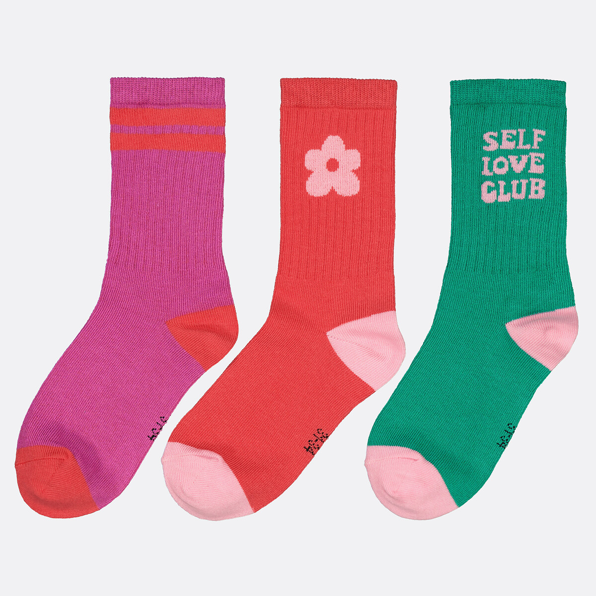 COLEÇÃO LA REDOUTE<br>Conjunto de 3 pares de meias divertidas