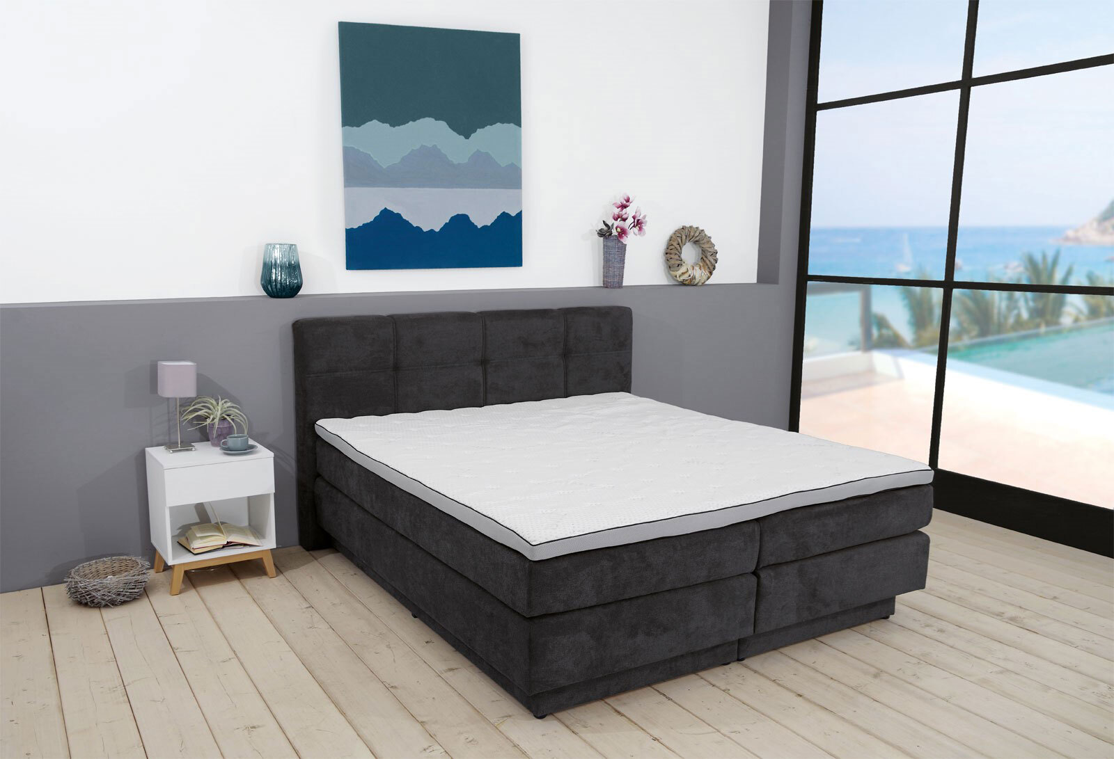 Boxspringbett PORTAGE 160 x 200 cm anthrazit