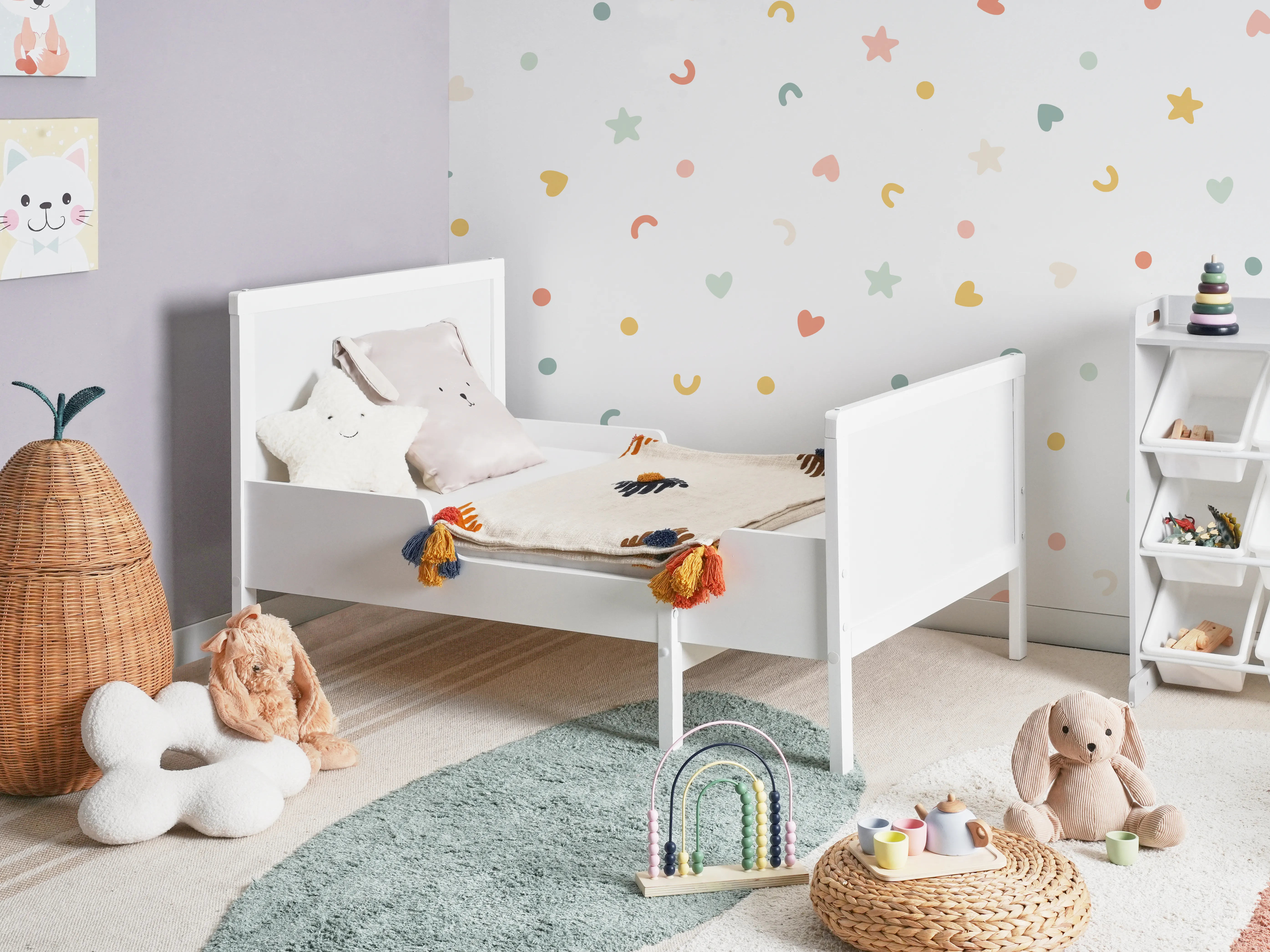 Uitschuifbaar kinderbed Dennenhout MONTIGNY 90 x 200 cm Wit